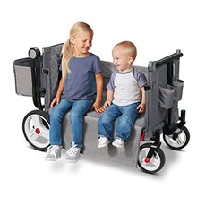 Load image into Gallery viewer, Radio Flyer Odyssey Collapsible Stroll N Wagon Folding Push and Pull Stroller Wagon with Removable Rear Storage Bag for Ages 1 to 3, Light Gray
