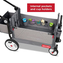 Load image into Gallery viewer, Radio Flyer Odyssey Collapsible Stroll N Wagon Folding Push and Pull Stroller Wagon with Removable Rear Storage Bag for Ages 1 to 3, Light Gray
