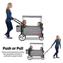 Load image into Gallery viewer, Radio Flyer Odyssey Collapsible Stroll N Wagon Folding Push and Pull Stroller Wagon with Removable Rear Storage Bag for Ages 1 to 3, Light Gray
