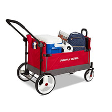 Load image into Gallery viewer, Radio Flyer Convertible Stroll N Wagon with 5 Point Harnesses, Rear Brake, Front Caster Wheels, 12 Inch Rear Wheels, and Push Pull Handle, Red
