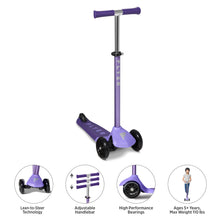 Load image into Gallery viewer, Radio Flyer Glider Pro, Radio Flyer Lean to Steer Kids Scooter, Purple, for Kids Ages 5+ Years
