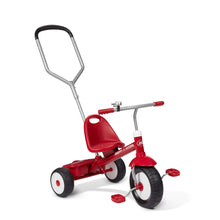 Load image into Gallery viewer, Radio Flyer Deluxe Steer and Stroll Kids Outdoor Recreation Bike Tricycle, Red
