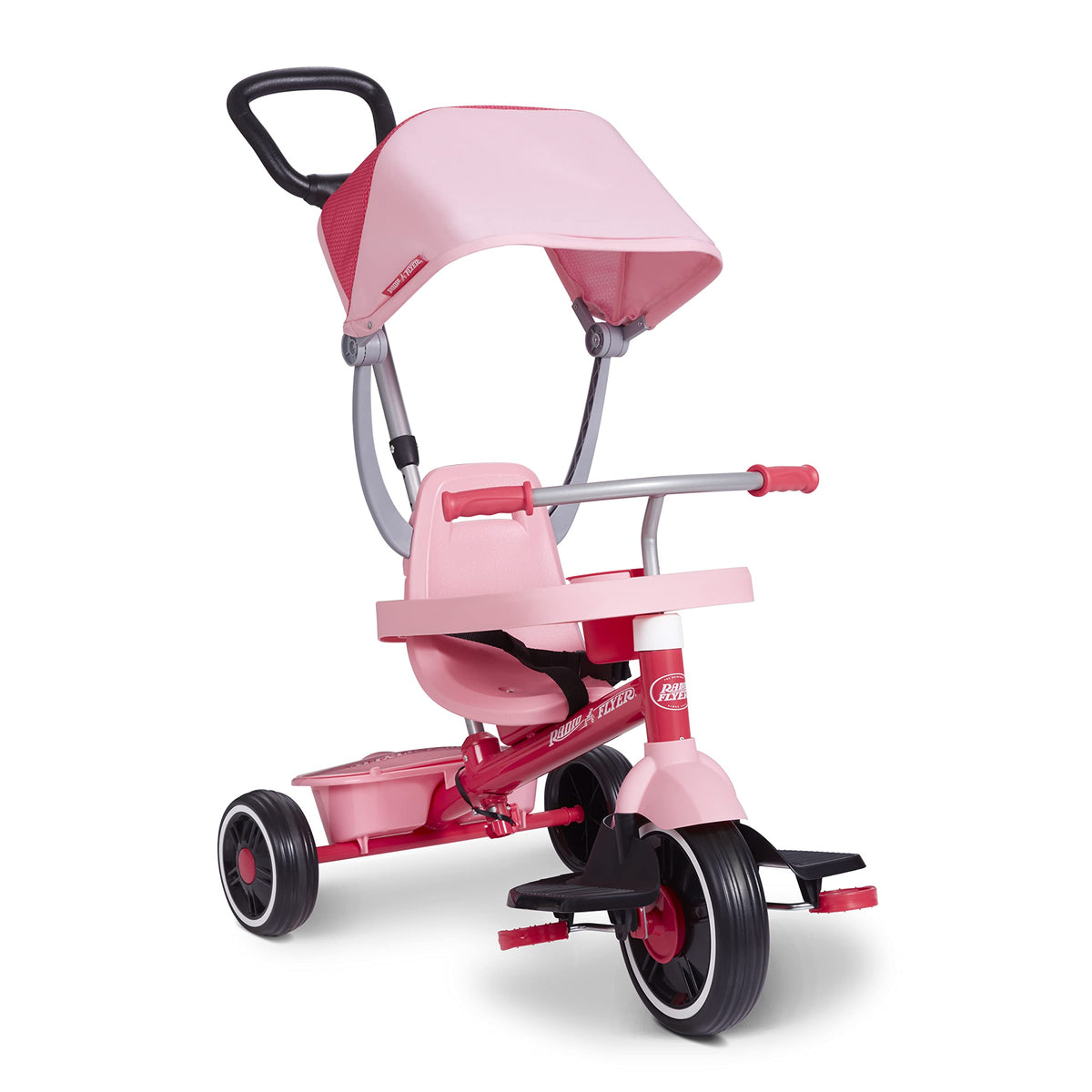 Radio Flyer Pedal & Push 4-in-1 Stroll 'N Trike, Pink Tricycle, Tricycle for Toddlers Age 1-5, Toddler Bike (Amazon Exclusive), Large