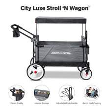 Load image into Gallery viewer, Radio Flyer City Luxe Stroll ‘N Wagon, Grey with Parent Caddy and Internal Storage Pockets, for 1+ Years
