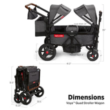 Load image into Gallery viewer, Radio Flyer Voya Stroller Wagon, 4 Seater Wagon Stroller for Kids with Low Sides, Baby Stroller Wagon, Quad Stroller
