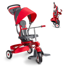 Load image into Gallery viewer, Radio Flyer Deluxe EZ Fold 4-in-1 Stroll &#39;N Trike, Red Tricycle, Toddler Bike
