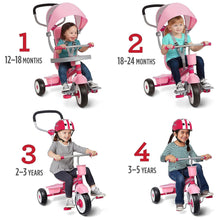 Load image into Gallery viewer, Radio Flyer 4 in 1 Stroll N Trike Versatile Infant Stroller Tricycle with Adjustable Seat for Babies 9 Months to Children 5 Years Old, Pink
