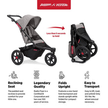 Load image into Gallery viewer, Radio Flyer Momentum Jogging Stroller, Infant Stroller with Quick Switch, 6+ Months, Gray
