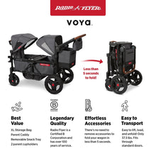 Load image into Gallery viewer, Radio Flyer Voya Stroller Wagon, 2 Seater Wagon Stroller for Kids with Low Sides, Baby Stroller Wagon, Double Stroller
