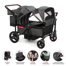 Load image into Gallery viewer, Radio Flyer Voya Stroller Wagon, 4 Seater Wagon Stroller for Kids with Low Sides, Baby Stroller Wagon, Quad Stroller
