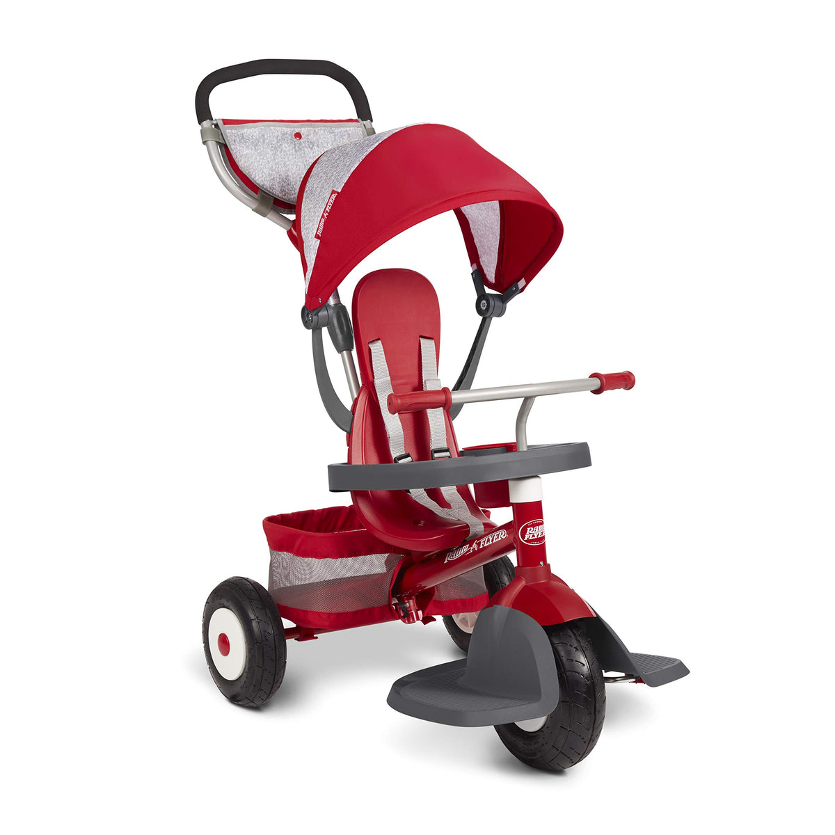 Radio Flyer Ultimate All-Terrain Stroll 'N Trike, Kids and Toddler Tricycle, Red Toddler Bike, For Ages 9 Months - 5 Years, Air Tire