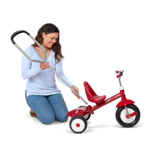 Load image into Gallery viewer, Radio Flyer Deluxe Steer and Stroll Kids Outdoor Recreation Bike Tricycle, Red
