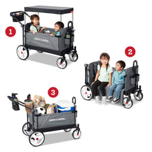 Load image into Gallery viewer, Radio Flyer City Luxe Stroll ‘N Wagon, Grey with Parent Caddy and Internal Storage Pockets, for 1+ Years
