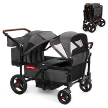 Load image into Gallery viewer, Radio Flyer Voya Stroller Wagon, 4 Seater Wagon Stroller for Kids with Low Sides, Baby Stroller Wagon, Quad Stroller
