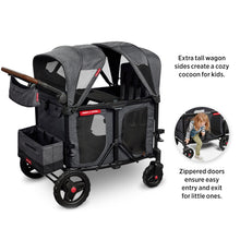 Load image into Gallery viewer, Radio Flyer Voya XT Quad Stroller Wagon, 4 Seater Wagon Stroller for Kids, Baby Stroller Wagon, Gray, Large
