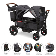 Load image into Gallery viewer, Radio Flyer Voya Stroller Wagon, 2 Seater Wagon Stroller for Kids with Low Sides, Baby Stroller Wagon, Double Stroller
